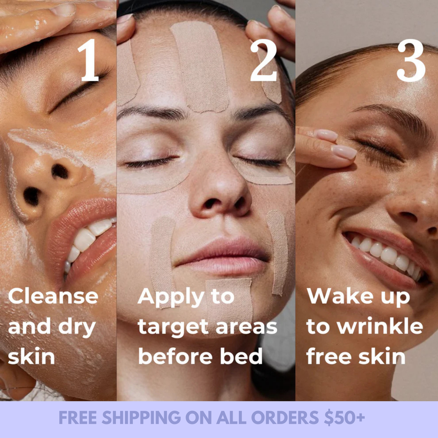 VORVILO Wrinkle-Away Silicone Face Tape